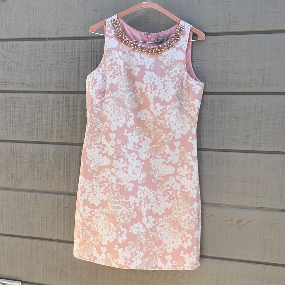 Eliza J dress with beaded detail at neckline